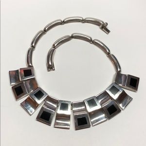 Sterling silver with Onyx inlay Mexico necklace